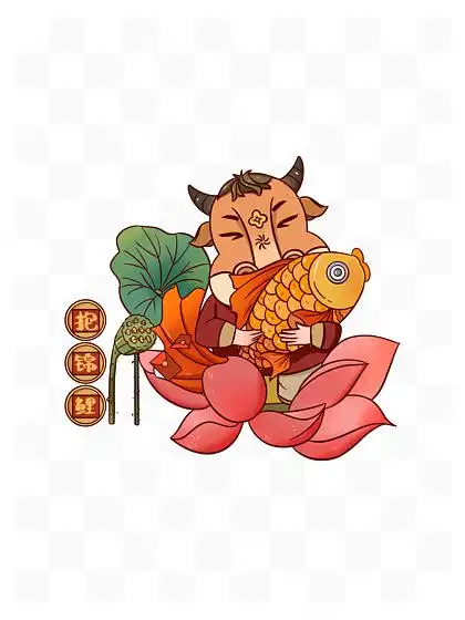 6荷花卡通形象拟人06150卡通古风仕女形象ip唐朝古典中国风荷花灯