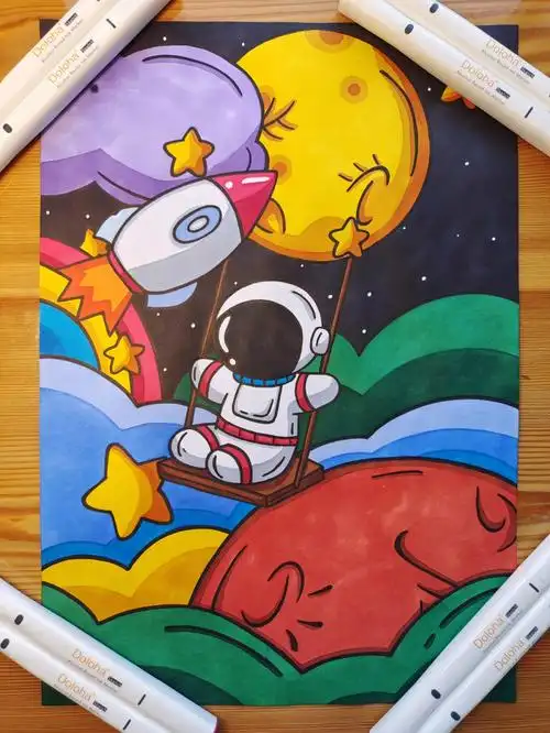 宇航员手绘附原图