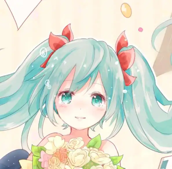 二次元!笑容甜美,绑着头发的可爱女生.