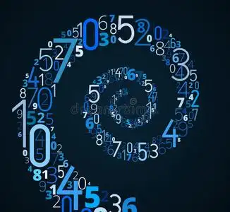 浅蓝色字体代码螺旋形,数字矢量字体照片