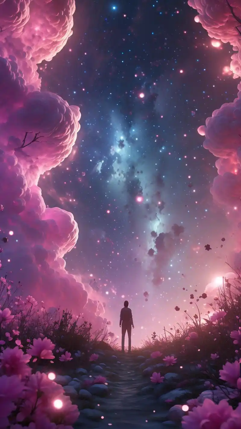 90玫粉色星空壁纸,浪漫至死不渝93