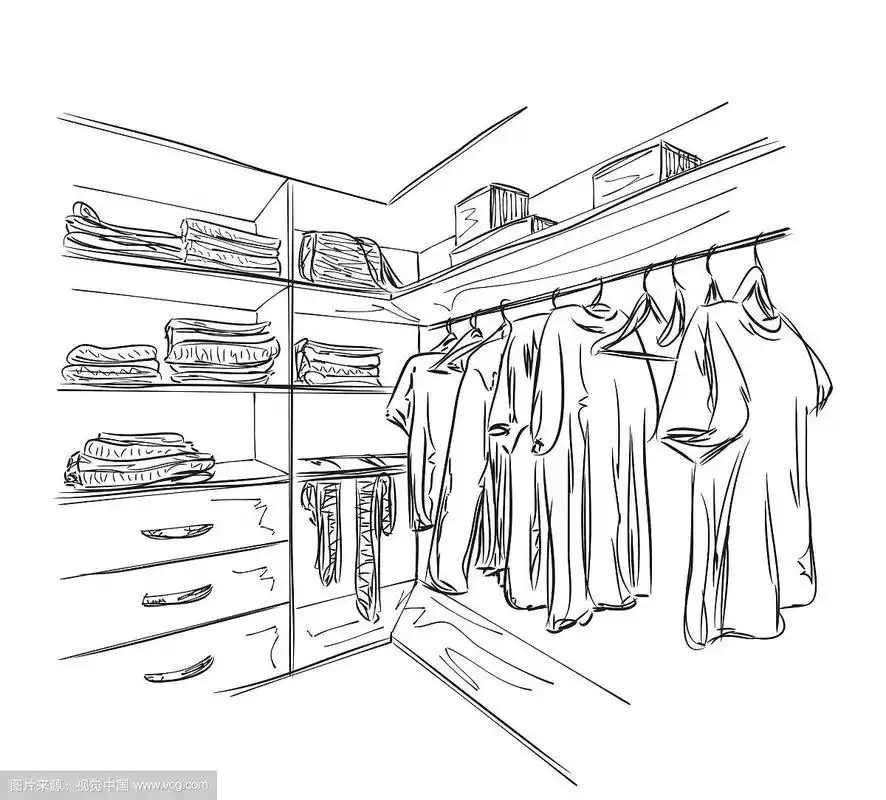 手绘衣柜示意图
