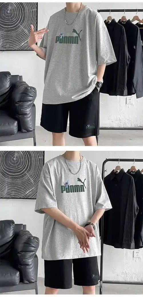 慕甸痞帅男装套装夏季2021新款一套搭配短袖t恤潮流帅气宽松潮牌短裤d