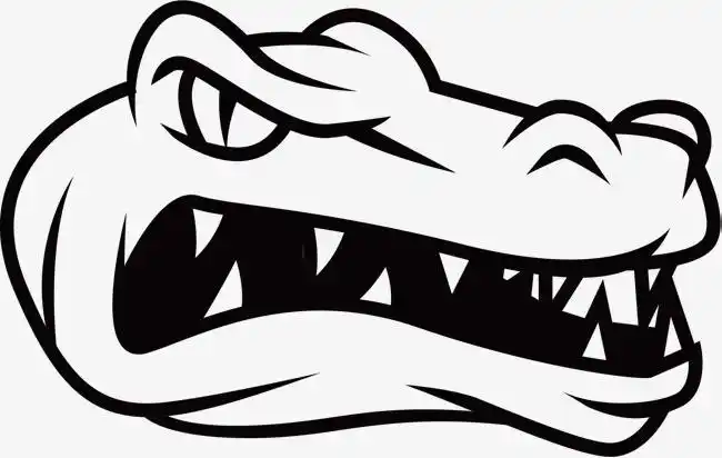 尖牙张嘴的尖牙矢量鳄鱼