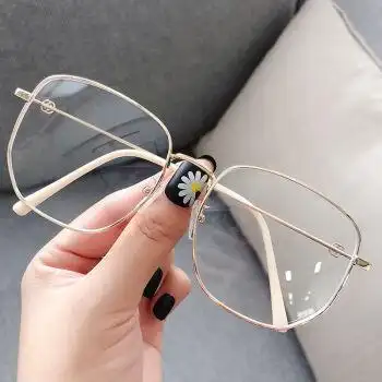 复古金丝边眼镜框女有度数可配大脸显瘦文艺眼镜网红素颜神器金框白腿