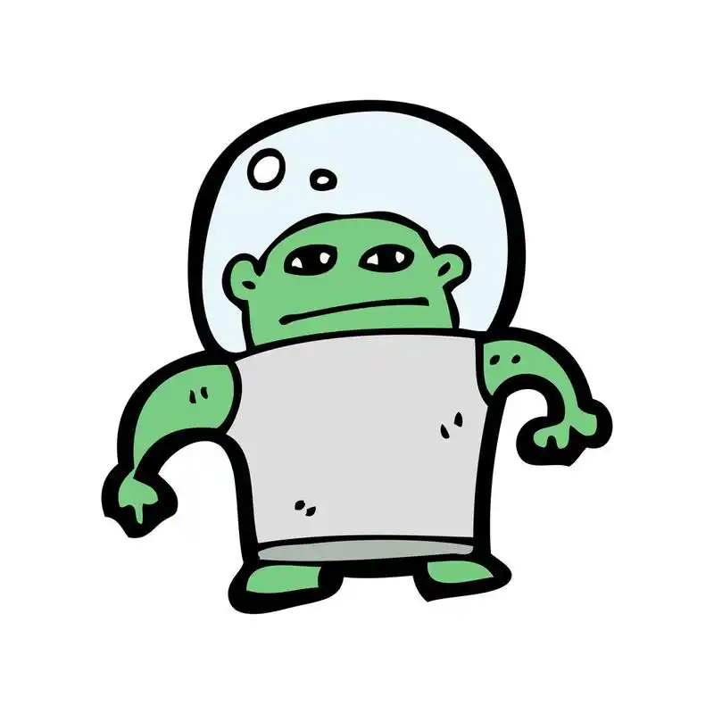 怪异的外星人,向量,在白色背景上怪异的太空外星人卡通