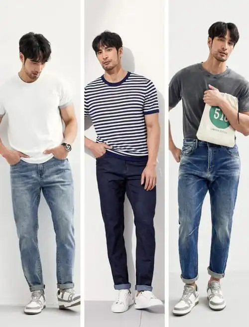 牛仔裤,作为百搭神器,既可以增加少年感,也可以变身商务男不管怎么