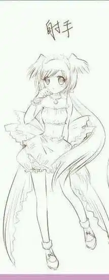 十二星座萌妹子素描图