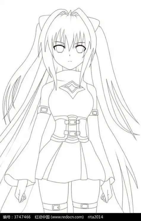 简笔画动漫人物美少女古代全身