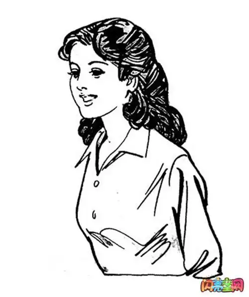 迷人的老师简笔画图片