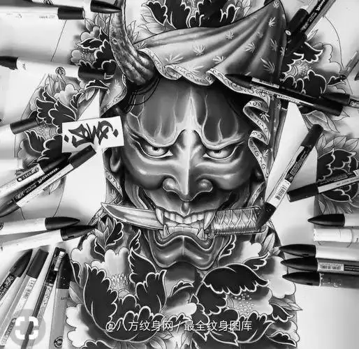 台州市教师的传统般若满背刺青手稿图案