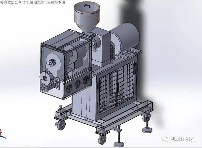 非标数模小型单螺杆挤出机3d模型图纸solidworks设计