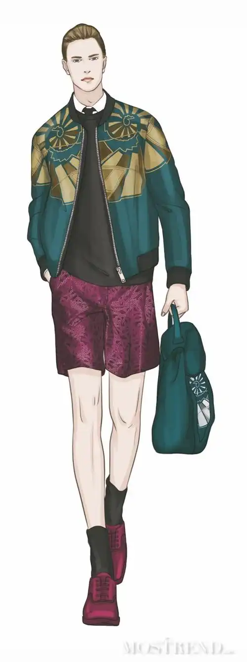 616男装高清效果图电脑画时装绘画ps临摹素材男装设计大赛参考图