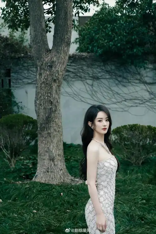 赵丽颖抹胸亮片高定裙好美好有气质啊真的别太优雅别太亮眼了吧