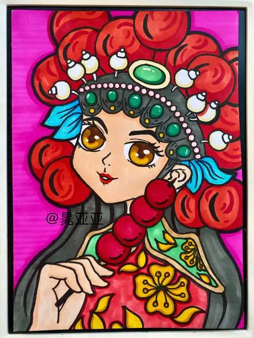 临摹作品,肤色涂的有点重了,一言难尽哈哈……#马克笔  #绘画临摹