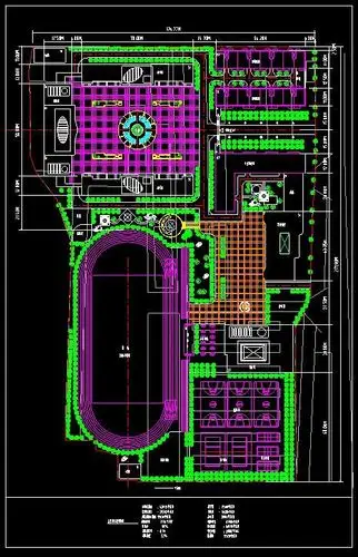 某中学校园规划设计方案cad总平面图