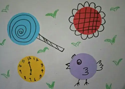 在圆形基础上添画的形式,激发幼儿的绘画兴趣 2,联系生活,发挥想象,添