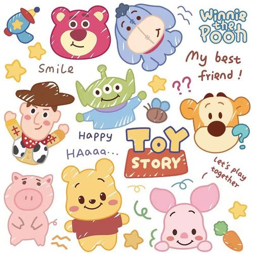 爆款电动车车头贴纸可爱卡通贴纸a4纸无痕防水防晒贴遮挡划痕贴纸