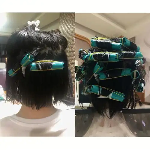 挑战在家自己烫头发冷烫