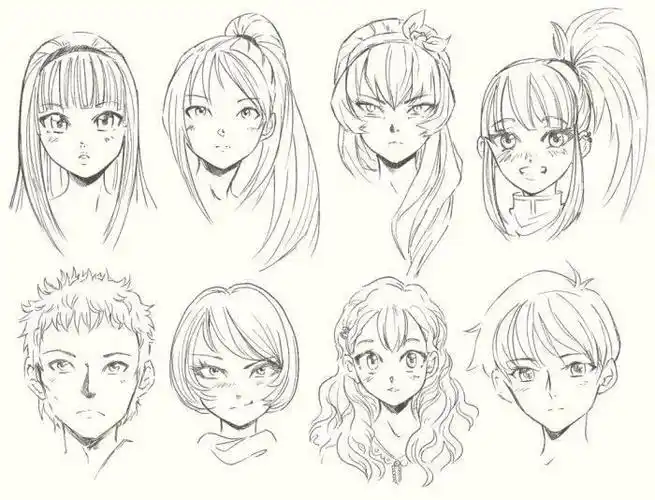 动漫人物头发绘画教程!