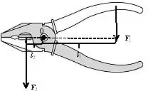 钢丝钳杠杆示意图支点 动力臂 动力方向 阻力臂 阻力方向 都画出来