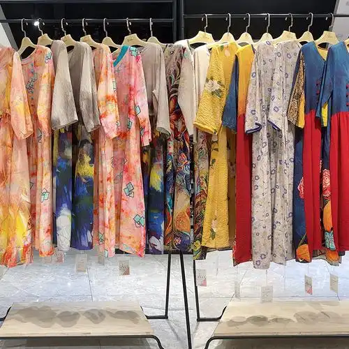 品牌折扣女装中国风旗袍亚麻棉麻连衣裙批发中年高端专柜尾货清仓