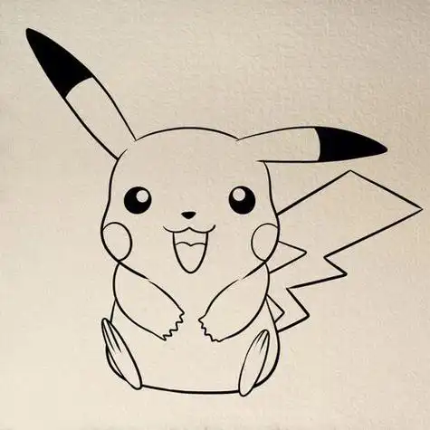 皮卡丘简笔画涂色卡