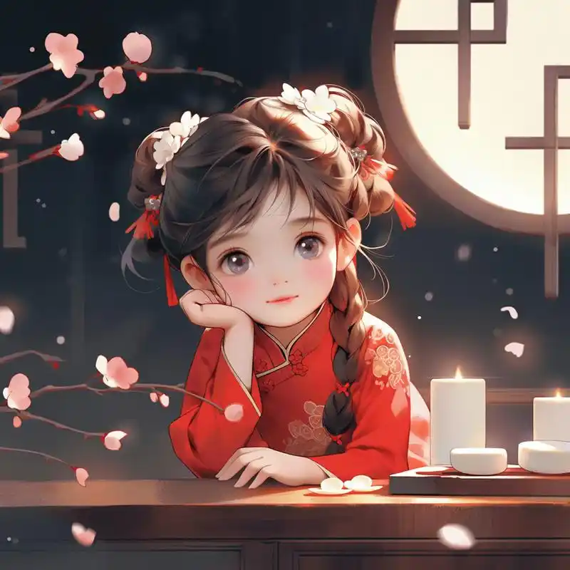 古风头像-红-系列1 #ai绘画# #微信头像# #万人商单计划