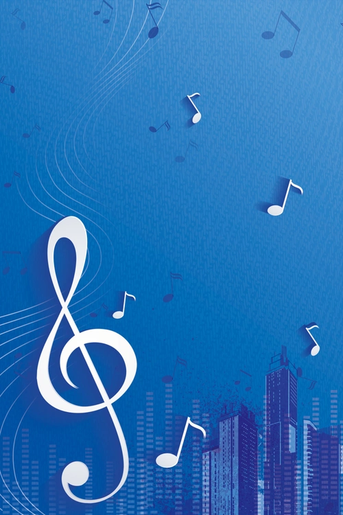 蓝色简约城市背景音乐会海报背景psd - 当图网