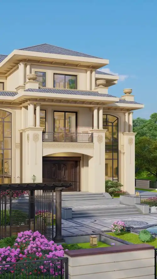 农村超火三层别墅带挑高客厅和大堂屋