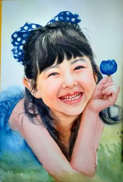 我画儿童水彩肖像较多,希望大家多多支持!