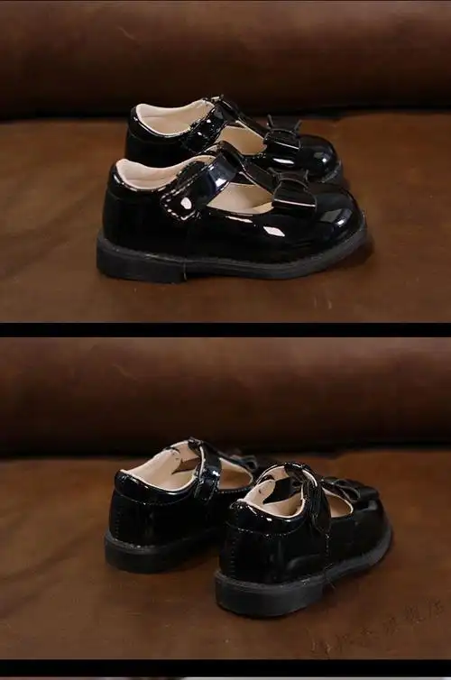 2022春季英伦风女童皮鞋复古公主鞋小女孩蝴蝶结单鞋表演鞋潮 黑色 29