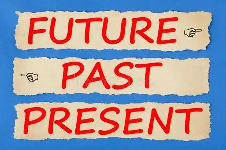 将来的过去的现在的时间进步观念照片