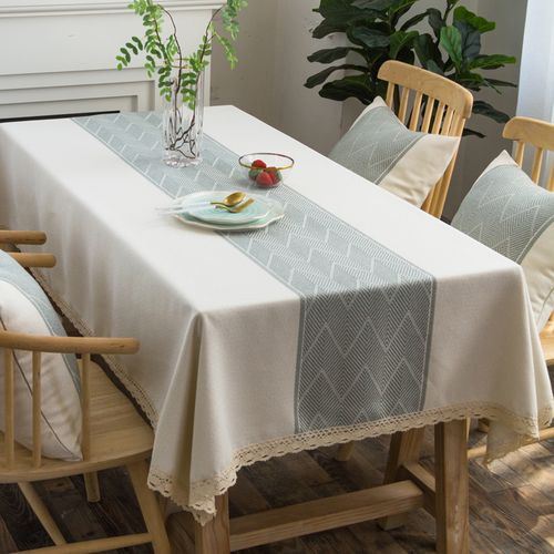 桌布布艺日系长方形家用ins棉麻餐桌简约现代桌布