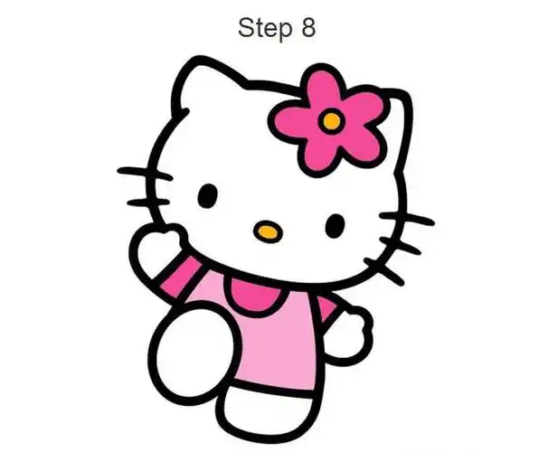 漂亮的凯蒂猫简笔画步骤教程