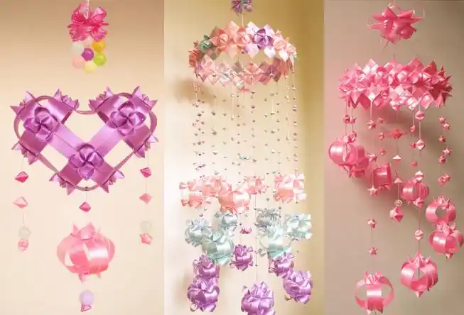 【no·27 巧手课堂】用彩带diy漂亮的心形风铃