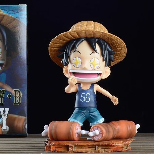 rabbit海贼王q版路飞懵逼路飞鸡腿星星眼撒谎挨揍路飞手办雕像 星星眼