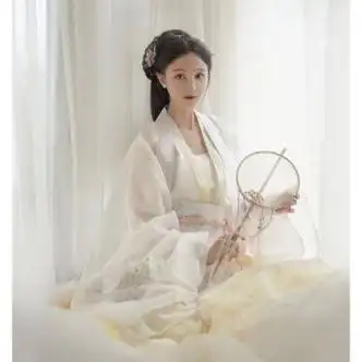 yzyu汉服女装古装复古风女晏曦玉簌楼黄橙款六米摆学生仙女裙飘逸中国