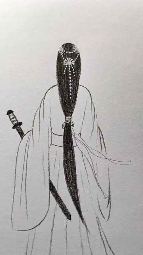 #画画原来如此简单#画古风小姐姐背影,喜欢的跟着一起学起来吧-度小视