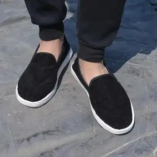 透气养脚灯芯绒棉布单鞋 手针巧老北京纯手工千层底布鞋 男休闲鞋