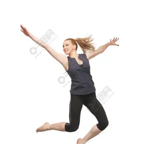 明亮的快乐跳跃运动女孩的图片人物形象免费下载_jpg格式_3572像素_编