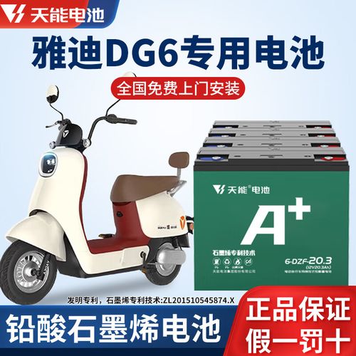 天能雅迪dg6专用48v20ah电池电动车电瓶石墨烯铅酸电池t3真黑金蓄电池