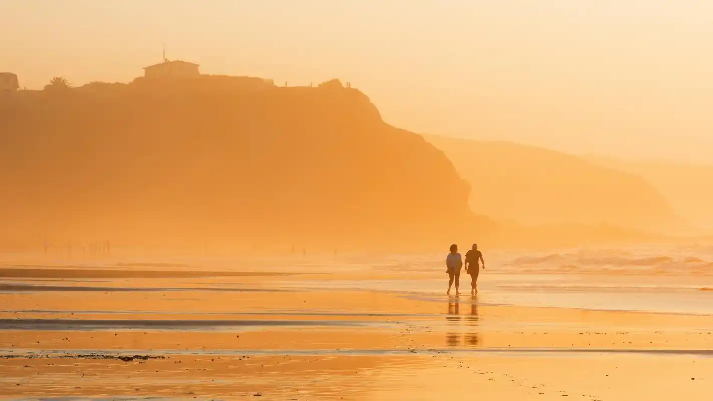 唯美夕阳海滩风景桌面壁纸下载