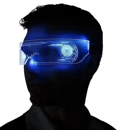 会发光的眼镜未来科技感led网红抖音同款闪荧光蹦迪拍照道具墨镜