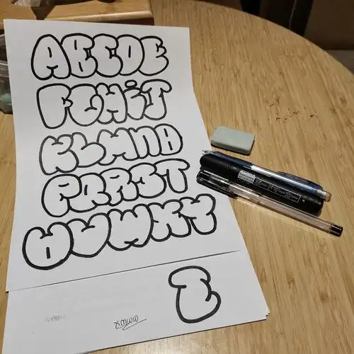 涂鸦字母!| 泡泡字 | 字母表