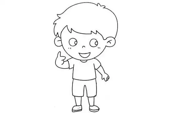 简单九步教画可爱的小男孩简笔画帅气小男孩简笔画简笔画男生帅气自