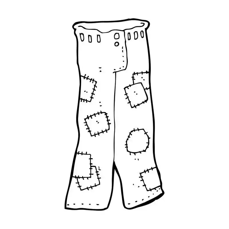 卡通片修补旧牛仔裤