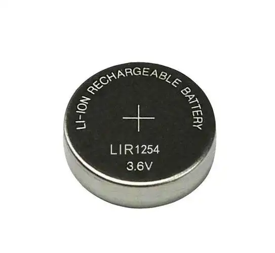 lir1654纽扣电池,3.6v可充电扣式电池,蓝牙耳机电池加工焊脚,引线电池