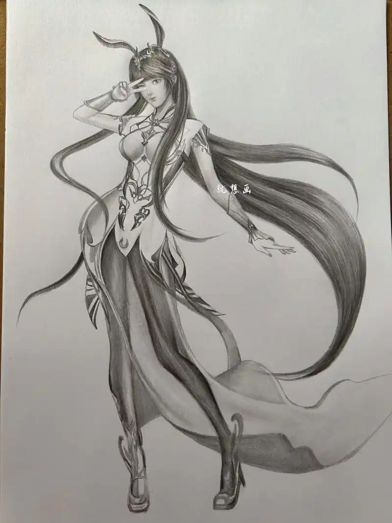 小舞全身画又77了一个94#手绘 #画 - 抖音