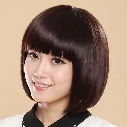 假发女短发齐刘海蓬松bobo头女士逼真发型假发发套中老年妈妈假发深